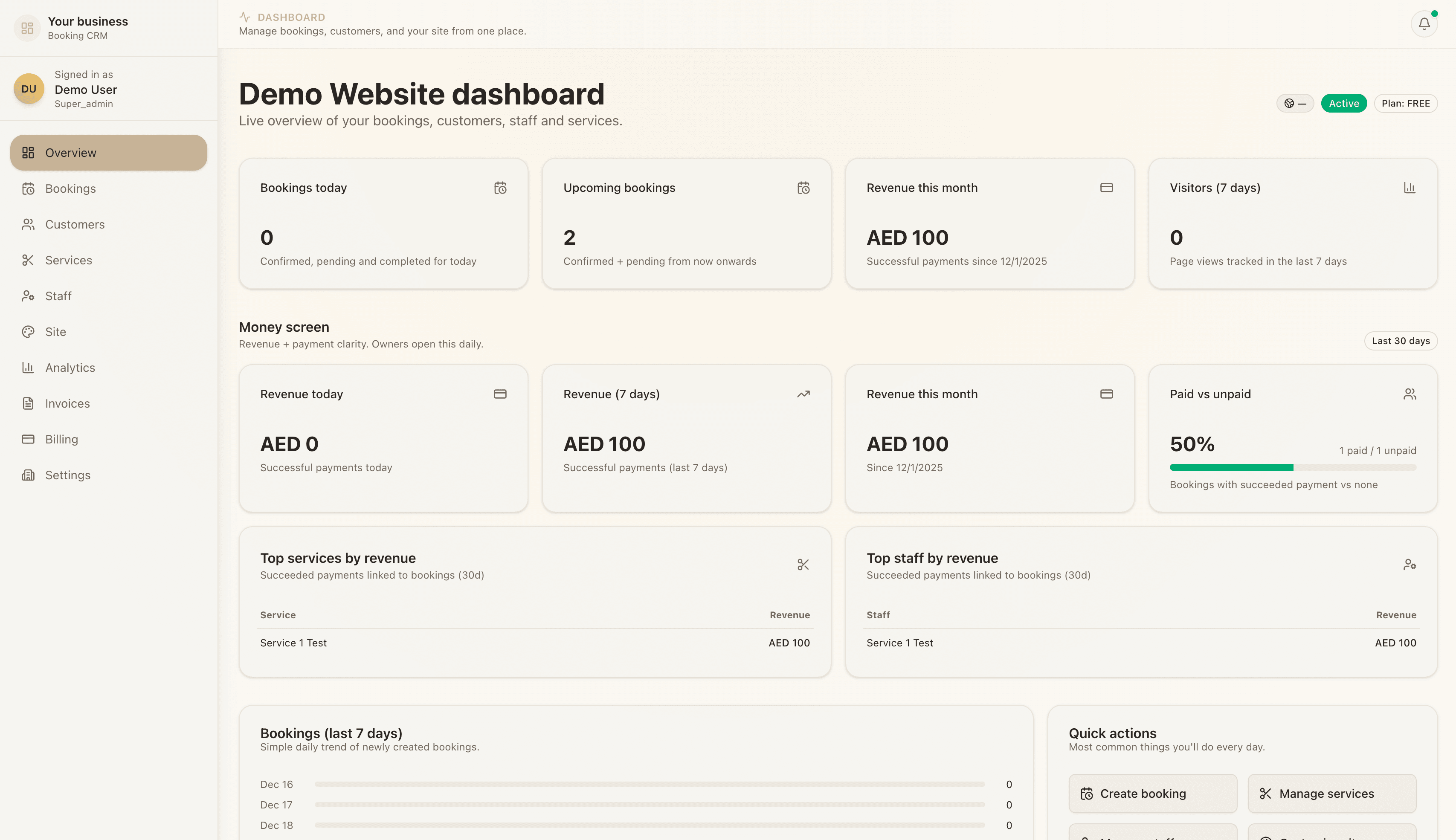 ADMIX Flow dashboard preview